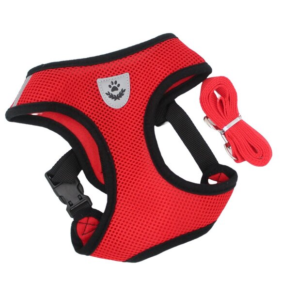 Red Large Reflective Adjustable Harness and Leash for Dogs - Picture 1 of 2
